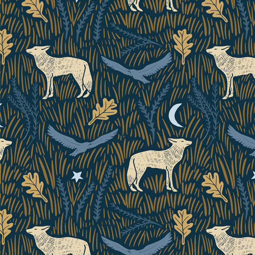 Coyote Hill- Wild Woodblock Night