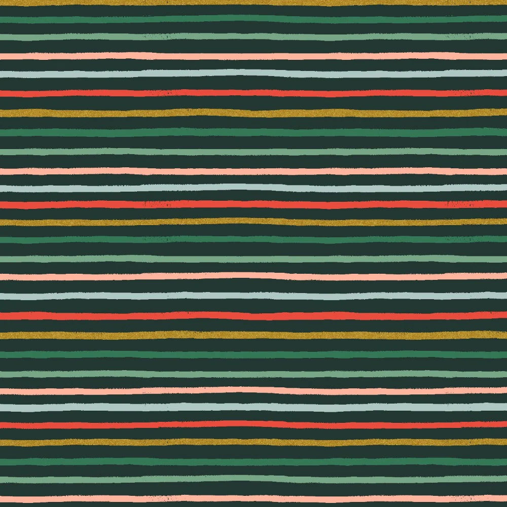 Holiday Classics ll - Festive Stripe Evergreen Metallic