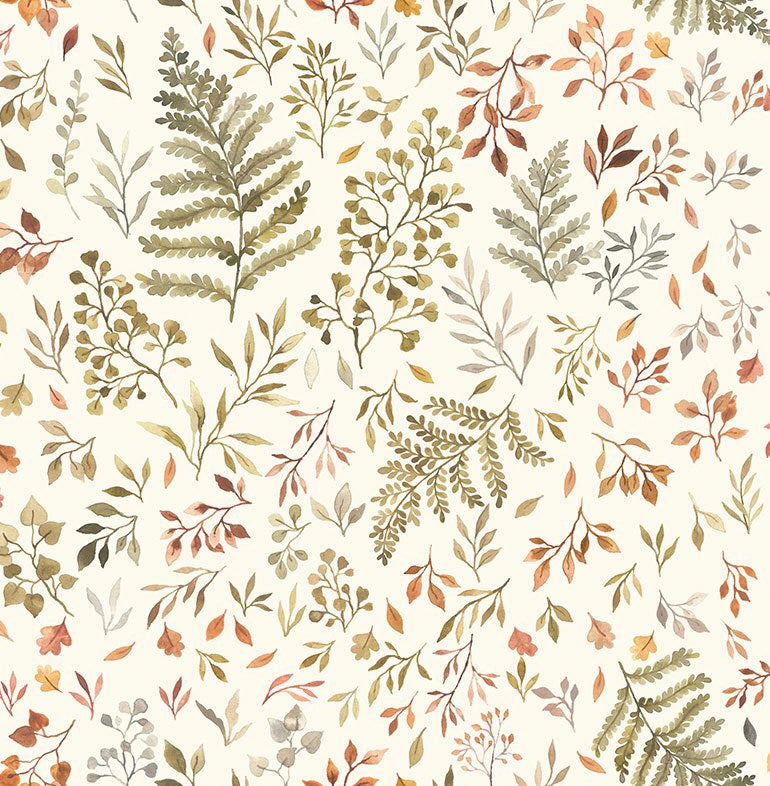 Little Fawn and Friends- Cream Autumn Ferns