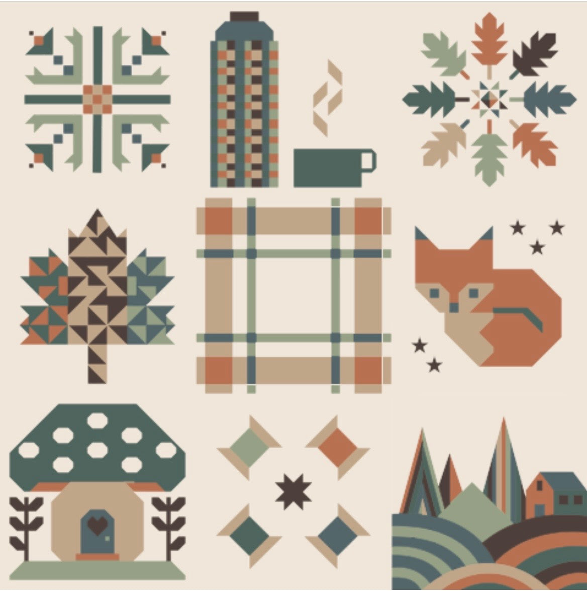 Sweater Weather Teal Quilt Kit