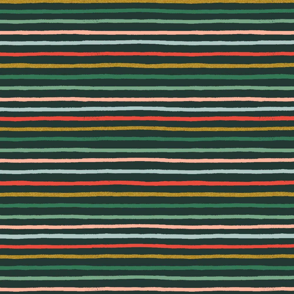 Holiday Classics ll - Festive Stripe Evergreen Metallic