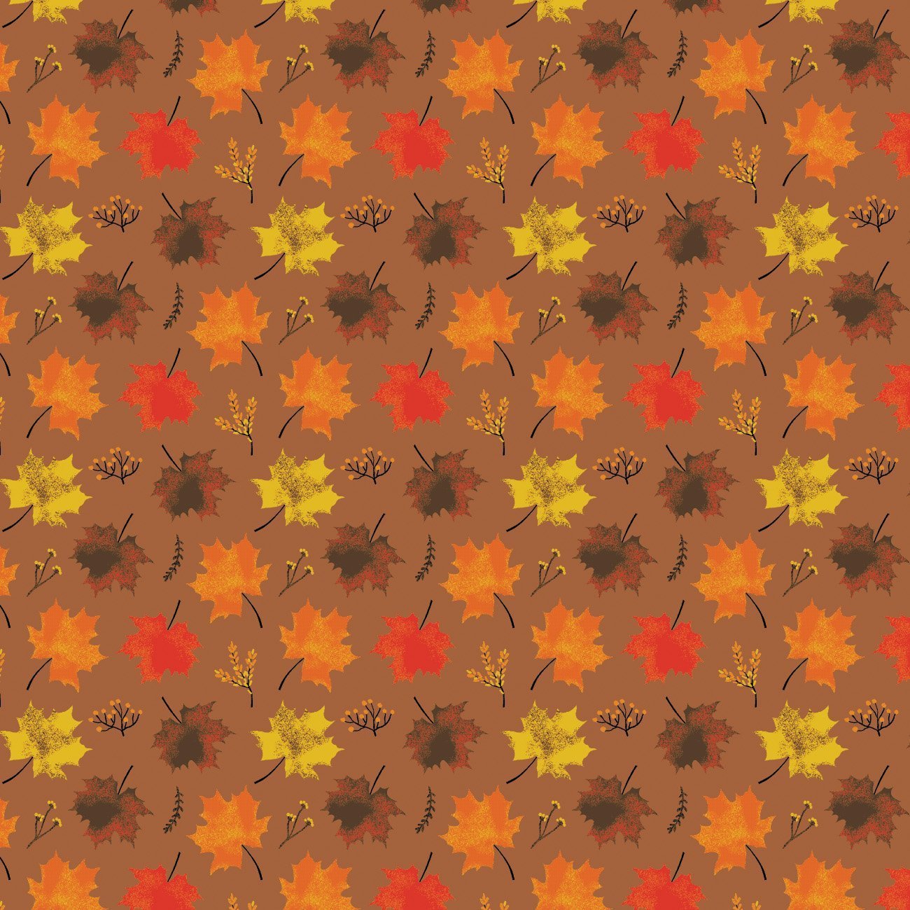 Canadian Boreal Forest- Maple Foliage- Brown